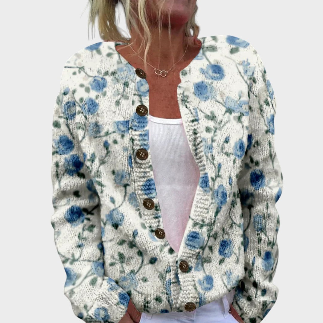 Patrícia - Podzimní květinový cardigan