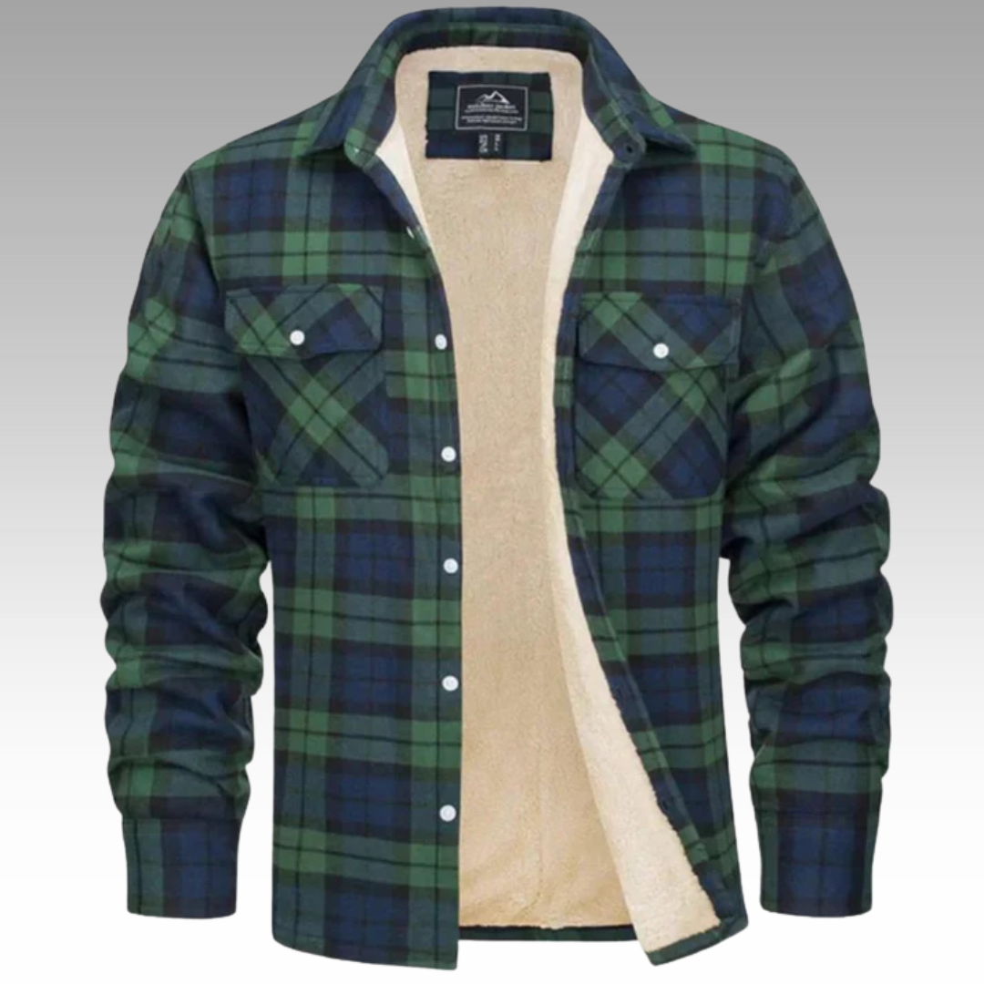 Tiago - Trucker bunda s pruhy z fleece