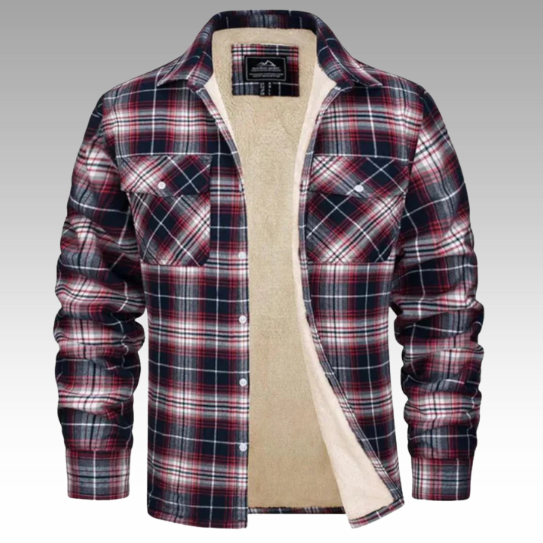 Tiago - Trucker bunda s pruhy z fleece