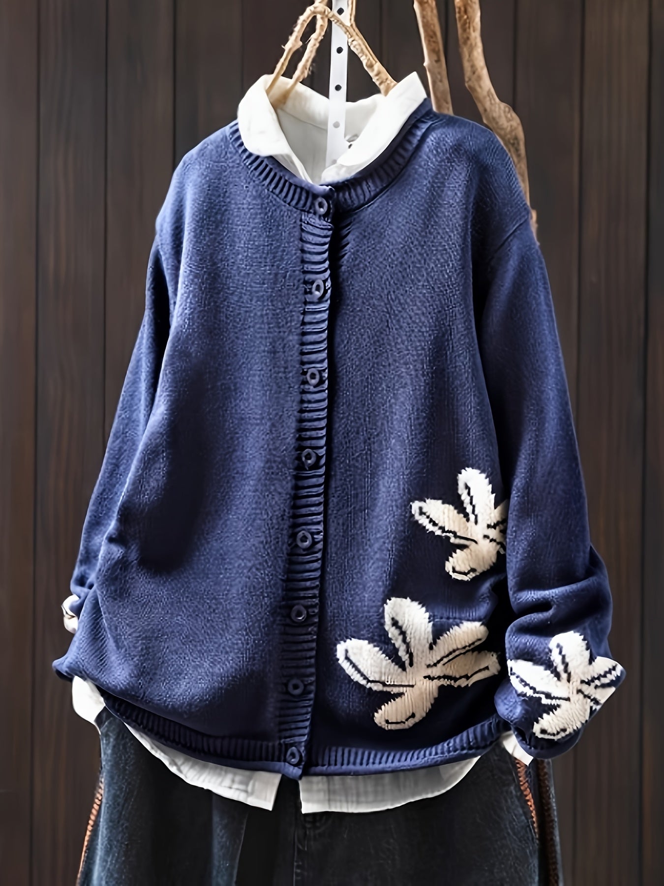 Safira - Cardigan s Květinovým Vzorem
