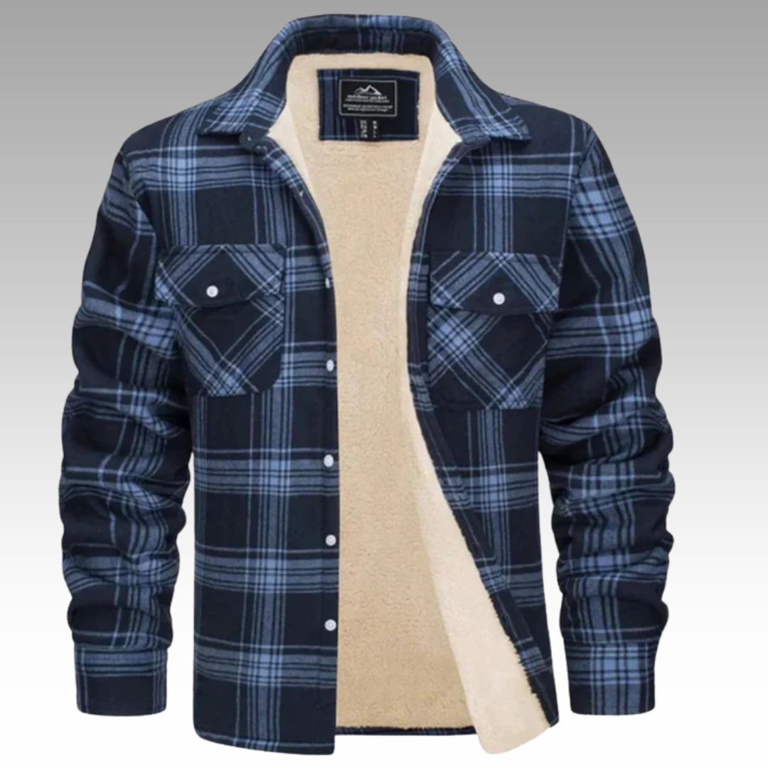 Tiago - Trucker bunda s pruhy z fleece