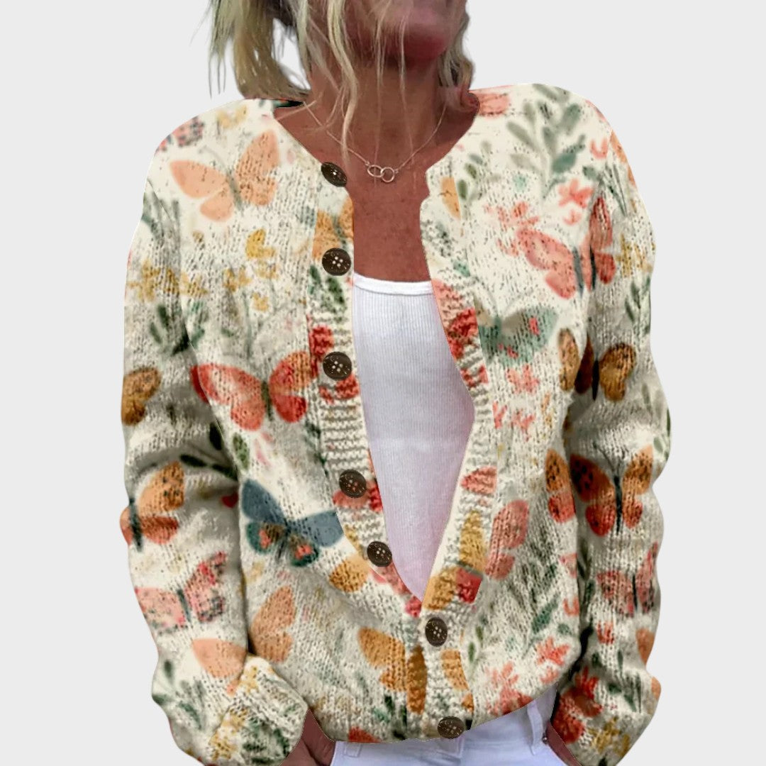 Carolina - Podzimní květinový cardigan