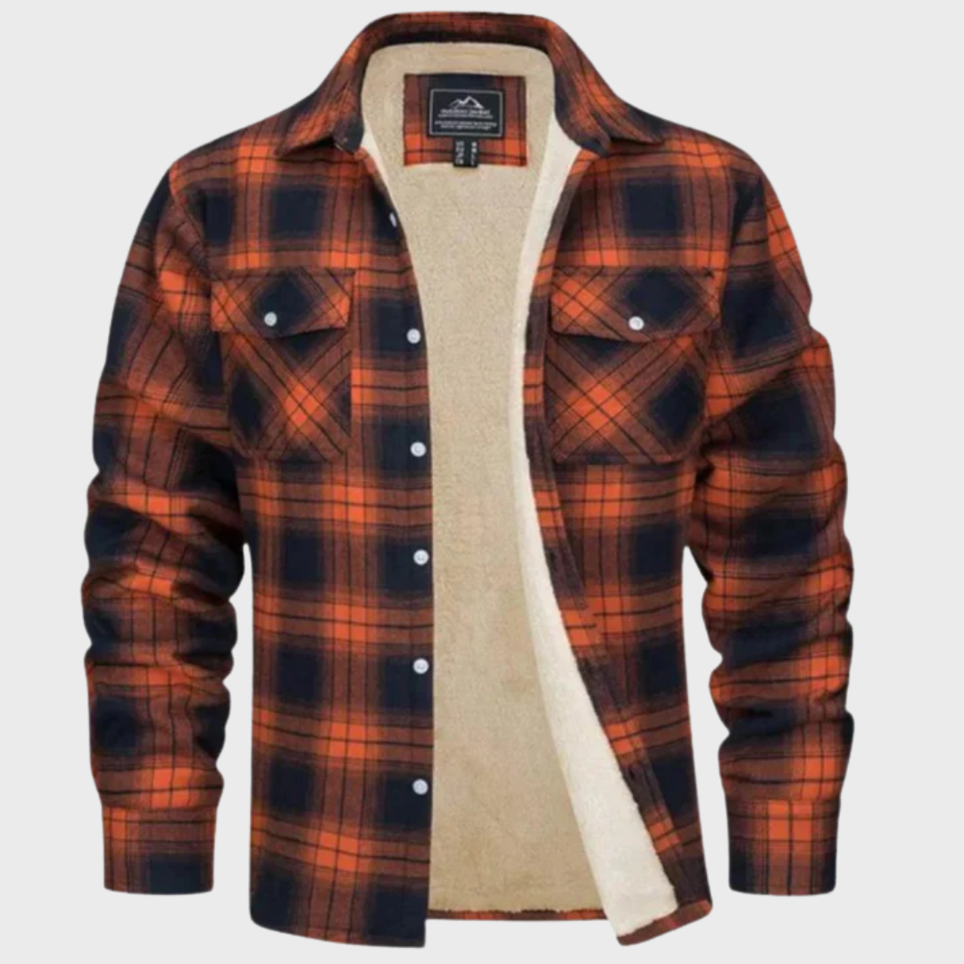 Tiago - Trucker bunda s pruhy z fleece